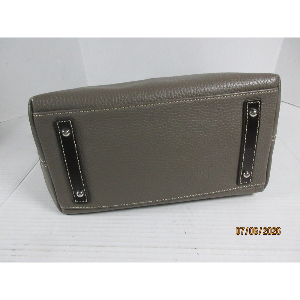 Dooney & Bourke Pebble Grain Leather Hobo Shoulder Bag Elephant Grey Silver Tone - Picture 4 of 7